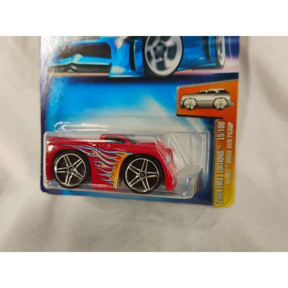 2004 Hot Wheels 015 First Editions Blings Dodge Ram Pickup Orange W/‎ Flames